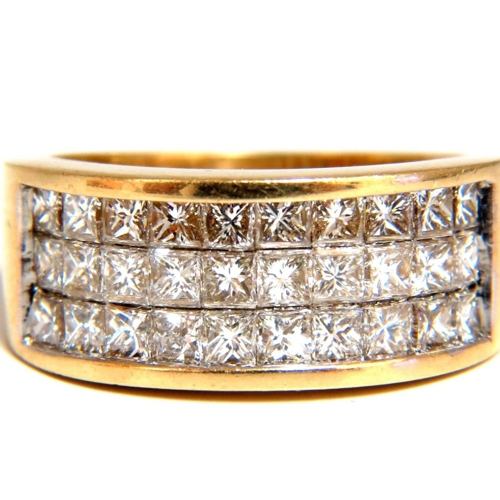 1.86ct natural princess cut diamonds triple channel band*